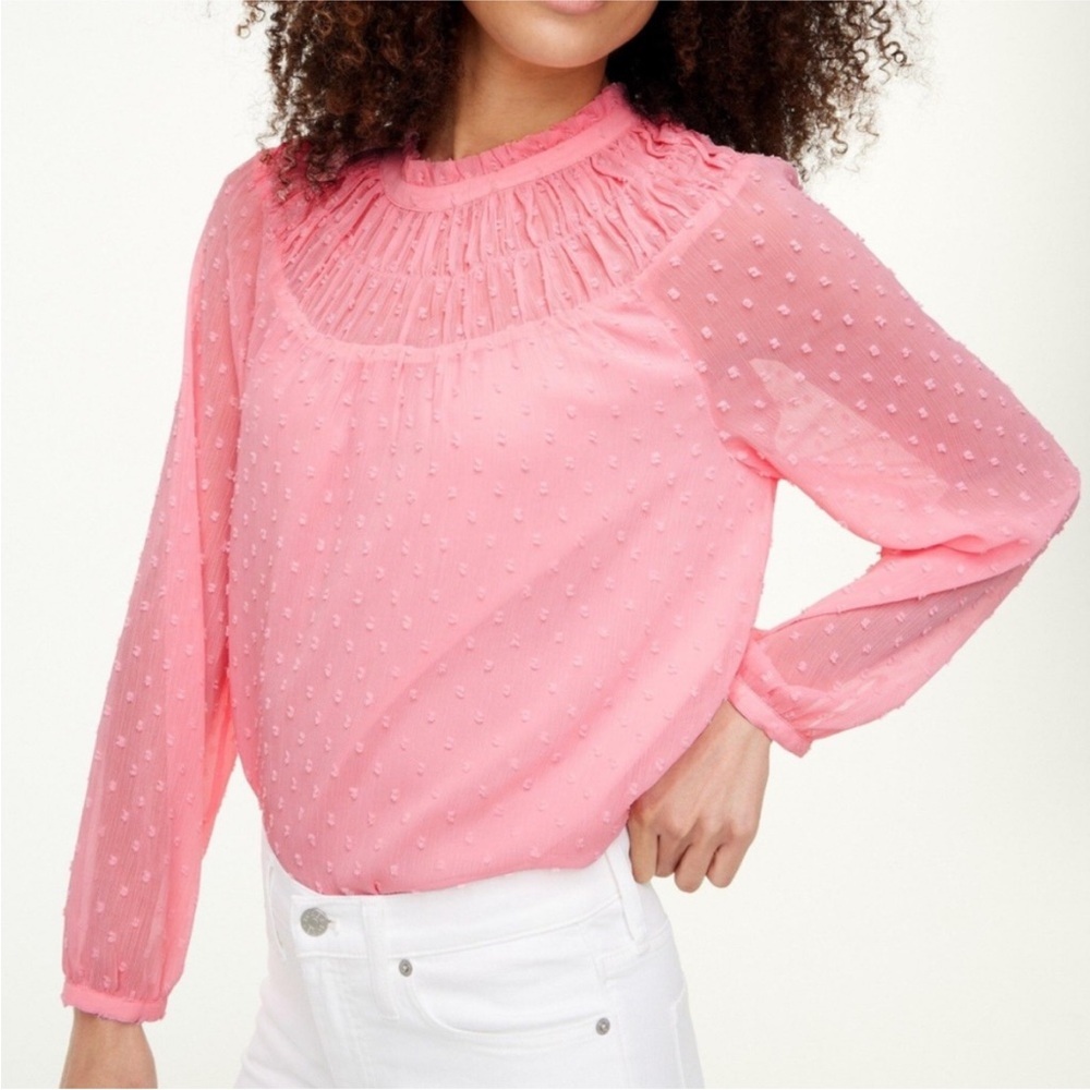 J. Crew Pink Textured Blouse